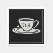 Tea Lover Zeichnend Minimalistisch Serviette (Vorderseite)