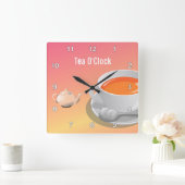 Tea Lovers Wall Clock Quadratische Wanduhr (Zuhause)