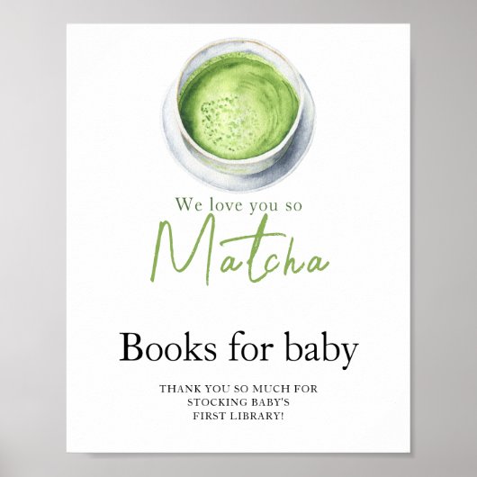 Tea Matcha Babydusche Bücher für Kinder Poster (Vorne)