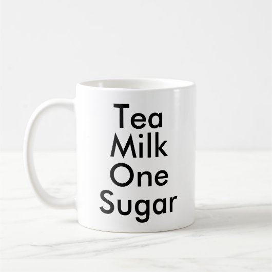 Tea Milk One Zucker | Office Tee Addict Lover Tass Kaffeetasse (Links)
