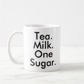 Tea Milk One Zucker | Office Tee Addict Lover Tass Kaffeetasse (Links)