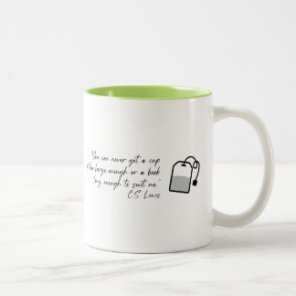 Tea molecule porcelain cup and CS Lewis quote Zweifarbige Tasse
