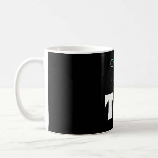 Tea | Name Stilistische Aquamarine Typografie Kaffeetasse (Links)