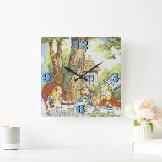 Tea Party 1 Quadratische Wanduhr (Zuhause)
