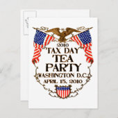 Tea-Party 2010 Einladungspostkarte (Vorne/Hinten)