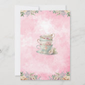 Tea Party 4. Geburtstag, Tea Time Party Einladung (Rückseite)