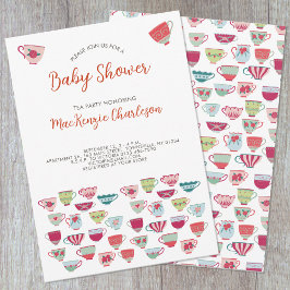 Tea Party Baby Dusche Einladung