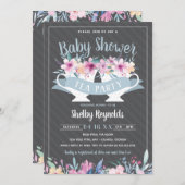 Tea Party Baby Dusche Einladung (Vorne/Hinten)