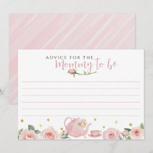 Tea Party Baby Shower Advice für Mommy-to-Be Mitteilungskarte