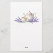 Tea party Baby Shower Bingo Game Briefpapier (Rückseite)