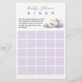 Tea party Baby Shower Bingo Game Briefpapier (Vorderseite)