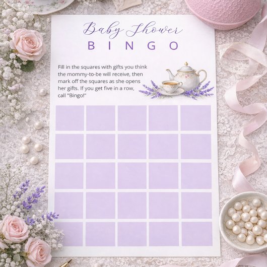 Tea party Baby Shower Bingo Game Briefpapier