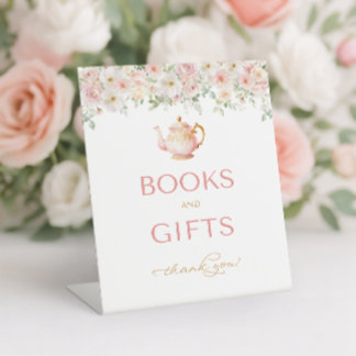 Tea Party Baby Shower Books and Gifts Sockelschild