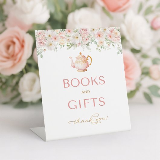 Tea Party Baby Shower Books and Gifts Sockelschild