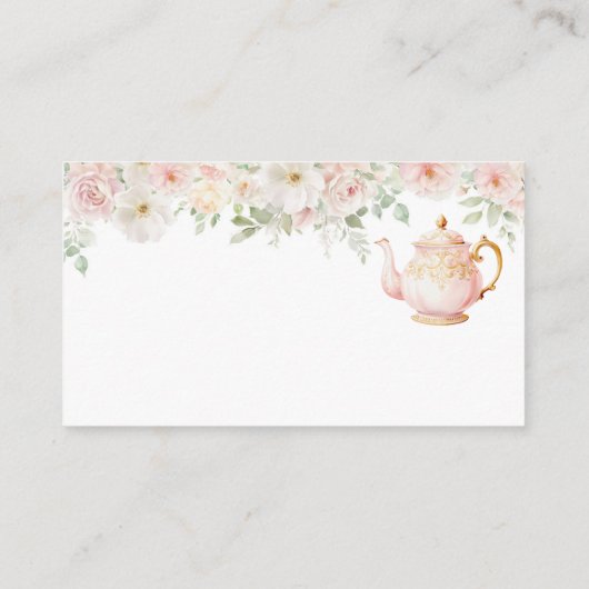 Tea Party Baby Shower Books for Baby Enclosure Begleitkarte (Rückseite)