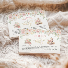Tea Party Baby Shower Books for Baby Enclosure Begleitkarte