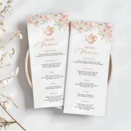 Tea Party Baby Shower Drink Menu Menükarte
