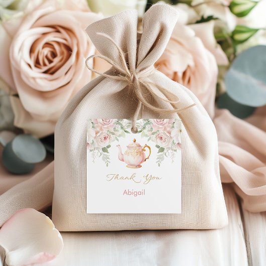 Tea Party Baby Shower Geschenkanhänger