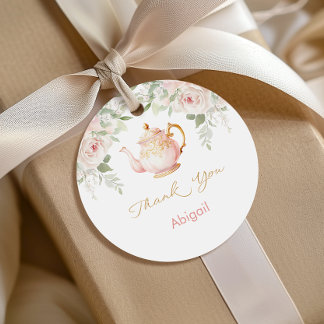Tea Party Baby Shower Geschenkanhänger