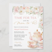 Tea Party Baby Shower Invitation Einladung (Vorderseite)
