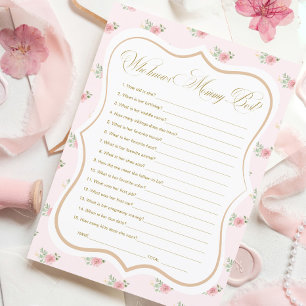 Tea Party Baby Shower kennt die Mama Game Card Einladung