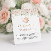 Tea Party Baby Shower Late Night Diapers Sockelschild