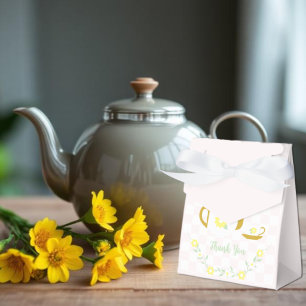 Tea Party Baby Shower mit Blumen Geschenkschachtel