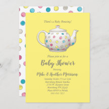 Tea Party Baby Shower Polka Dot Geschlecht neutral