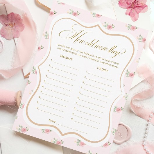 Tea Party Baby Shower Raten Sie die altersbedingte Einladung