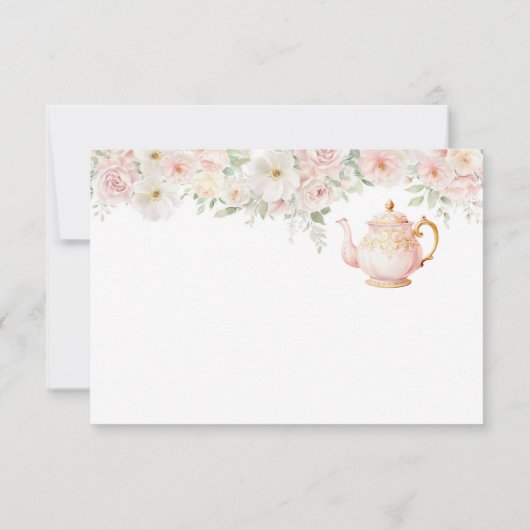 Tea Party Baby Shower Thank You Card Dankeskarte (Rückseite)