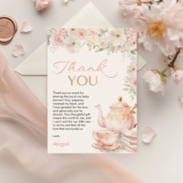 Tea Party Baby Shower Thank You Card Dankeskarte