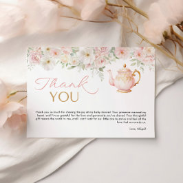 Tea Party Baby Shower Thank You Card Dankeskarte