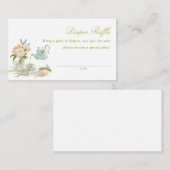 Tea Party Baby Shower Windel-Raffle  Begleitkarte (Vorne/Hinten)