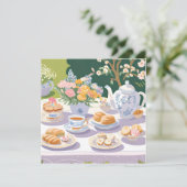 Tea-Party | Beautiful Garden Party Blumenkarte (Stehend Vorderseite)