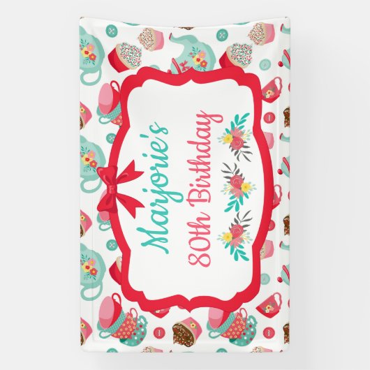 Tea Party Birthday Banner (Vertikal)