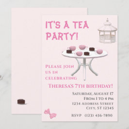 Tea Party Birthday Einladung