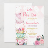 Tea Party Birthday Invitation Einladung (Vorne/Hinten)