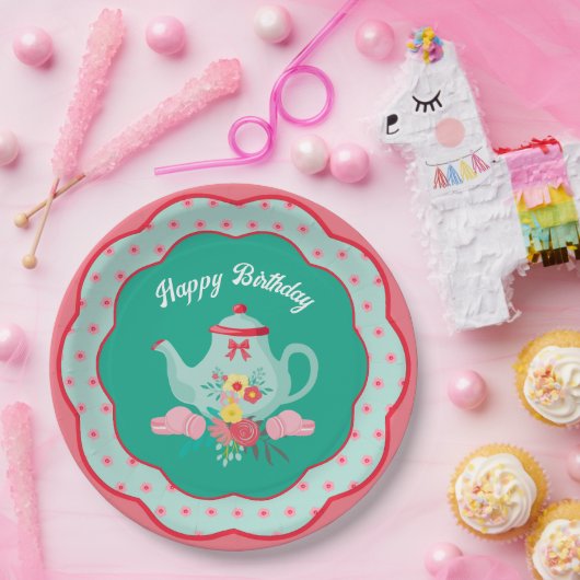 Tea Party Birthday Luncheon Pappteller (Party)