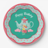 Tea Party Birthday Luncheon Pappteller (Vorderseite)