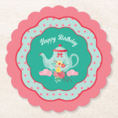 Tea Party Birthday Untersetzer (Vorderseite)