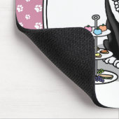Tea Party Boston Terrier Dog (schwarz) Niedlich Mousepad (Ecke)