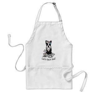 Tea Party Boston Terrier Dog (schwarz) Niedlich Schürze