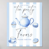 Tea Party Boy Baby Duschfavoriten Poster (Vorne)