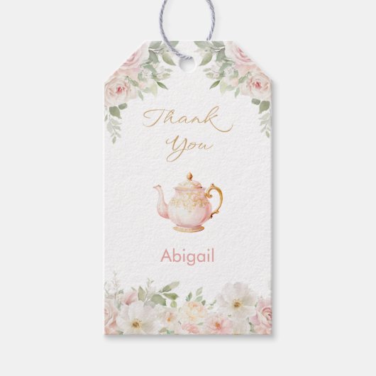 Tea-Party-Brautbad Geschenkanhänger (Vorderseite)