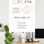 Tea Party Brautjungfern-Empfang Willkommen Poster (Heimbüro)