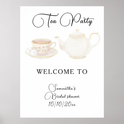 Tea Party Brautjungfern-Empfang Willkommen Poster (Vorne)