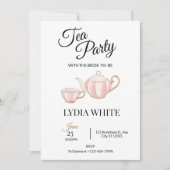 Tea Party Brautparty Bridal Teedusche Einladung (Vorderseite)