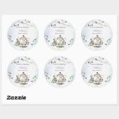 Tea Party Brautparty danke Ihnen für Runder Aufkleber (Blatt)