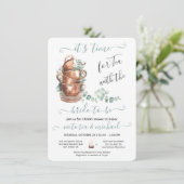 Tea-Party-Brautparty Einladung (Stehend Vorderseite)