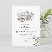 Tea Party Brautparty Einladung (Stehend Vorderseite)